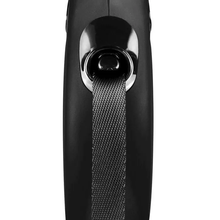 Flexi Laisse Sangle Retractable 5 mètres CL10T5-251-S-20 Noir pour Chien jusqu'à 15 kg avec Système Freinage et LED
