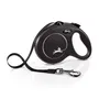 Flexi Laisse Sangle Retractable 5 mètres CL10T5-251-S-20 Noir pour Chien jusqu'à 15 kg avec Système Freinage et LED