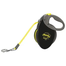 Flexi TRIXIE Laisse pour chien 8 m, taille M, noir et jaune fluo, système freinage, max 25 kg