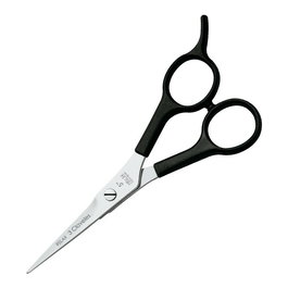Tres Claveles - Ciseaux de coiffure Scuola avec repose-doigts 6 pouces - Lame micro-dentée en acier inoxydable pour une coupe précise - Noir