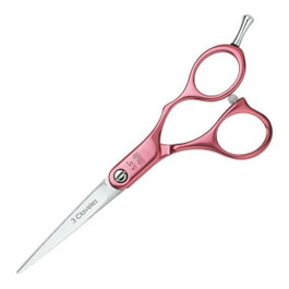 Tres Claveles - Tijera Duraluminio Rosa 5.5" à fil souple pour coiffure - Acier inoxydable et poignée en duraluminium léger