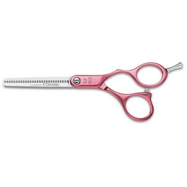 Tres Claveles - Tijera Duraluminio Rosa Es 28 5.5" D 3C - Ciseaux coiffure sculptant en acier inoxidable avec manche aluminium léger - 28 dents