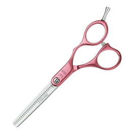 Tres Claveles - Tijera Duraluminio Rosa Es 28 5.5" D 3C - Ciseaux coiffure sculptant en acier inoxidable avec manche aluminium léger - 28 dents