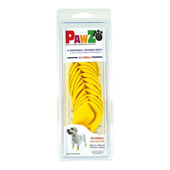 Bottes Pawz Chien 12 Unités Jaune Taille XXS