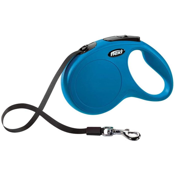Flexi Laisse sangle New Classic 5 m Bleu - Taille L jusqu'à 50 kg Flexi Laisse sangle New Classic 5 m Bleu - Taille L jusqu'à 50 kg