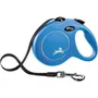 Flexi Laisse pour chien sangle TRIXIE classic 5 m - Taille L jusqu'à 50 kg - Système de freinage confortable - Bleu