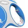 Kerbl Laisse-sangle Flexi NewConfort M 5 m Max. 25 kg Bleu - Système de frein à course réduite, poignée réglable, compatible LED