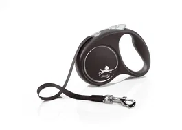 Flexi Black Design S Laisse sangle 5 m noir argent