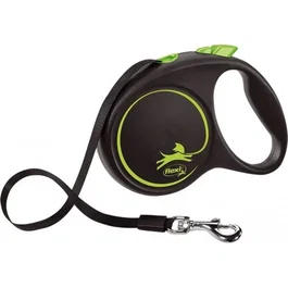 Flexi Laisse sangle Black Design M 5m Noir/Argent