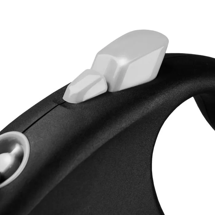 Flexi Laisse sangle Black Design M 5m Noir/Argent Flexi Laisse sangle Black Design M 5m Noir/Argent