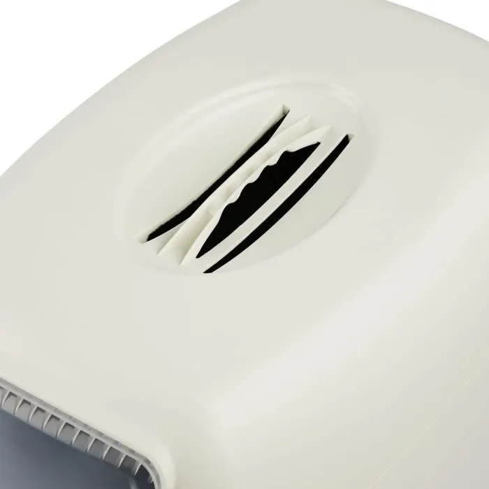 Rotho Mypet - Maison de toilette Cappuccino pour chat avec filtre à charbon, porte battante et poignée - Bac à litière large et profond en PP recyclé