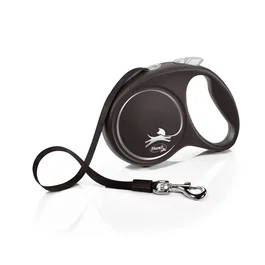 Flexi Laisse sangle Black Design L - 5 m - noir argent