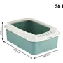 Rotho Mypet Bonnie - Bac à litière avec rebords anti-projections et couvercle perforé - 57.2 x 39.3 x 20.9 cm - Plastique recyclé sans BPA - Vert
