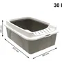 Rotho Mypet Bonnie - Bac à litière avec rebords, couvercle perforé et entrée basse, 57.2 x 39.3 x 20.9 cm, couleur Cappuccino, pour chatons, chats âgés et adultes