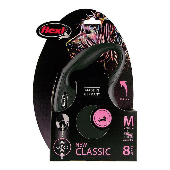Flexi Laisse New Classic Cord 8 m Noir Taille M