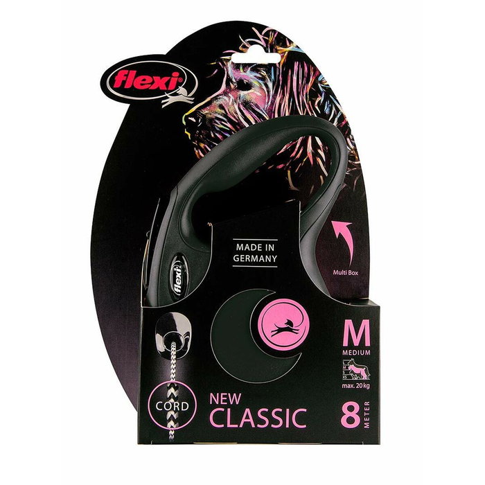 Flexi Laisse New Classic Cord 8 m Noir Taille M