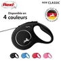 Flexi CL20C8-251-S-20 Laisse New Classic M Cordon 8 m Noir pour Chiens Jusqu'à 20 kg avec Système de Freinage et Composants Réfléchissants