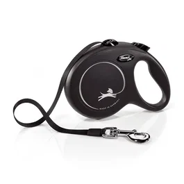Flexi New CLASSIC Laisse enrouleur noire 5 m Taille M