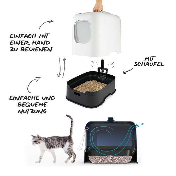 Rotho My Pet Biala Maison de toilette pour chat Blanc