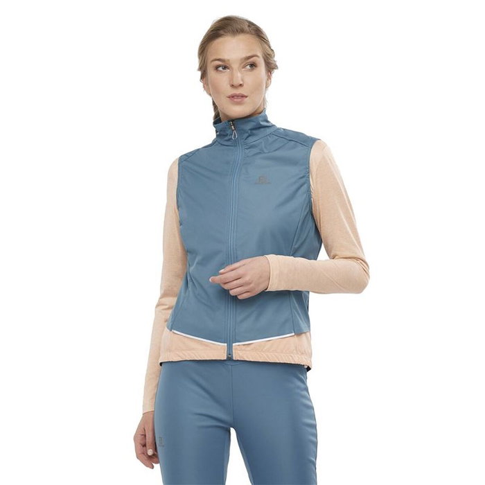 Gilet de course Salomon Light Shell W Bleu clair