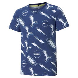 T shirt à manches courtes Enfant Puma Bleu foncé 13-15 Ans