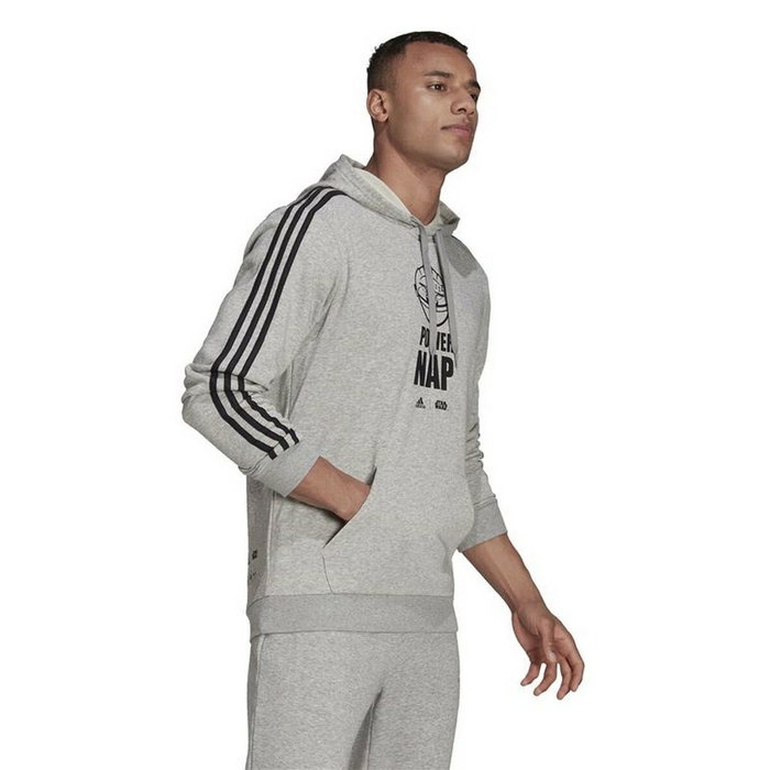 Sweat à capuche homme Adidas X Star Wars: The Mandalorian Gris clair Sweat à capuche homme Adidas X Star Wars: The Mandalorian Gris clair