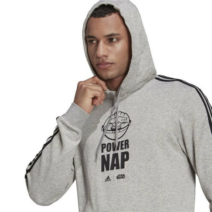 Sweat à capuche homme Adidas X Star Wars: The Mandalorian Gris clair Sweat à capuche homme Adidas X Star Wars: The Mandalorian Gris clair