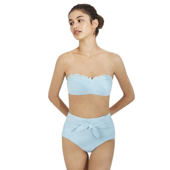Bikini Ysabel Mora Bandeau Rayas Cyan Bikini Ysabel Mora Bandeau Rayas Cyan