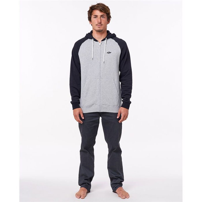 Sweat à capuche homme Rip Curl Embroid Hooded Zip Thru Gris clair 37