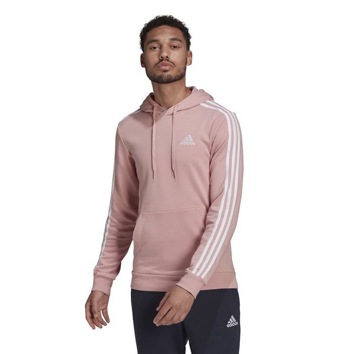 Sweat à capuche homme Adidas Essentials 3 Bandas Rose clair