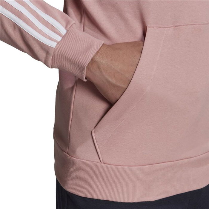 Sweat à capuche homme Adidas Essentials 3 Bandas Rose clair