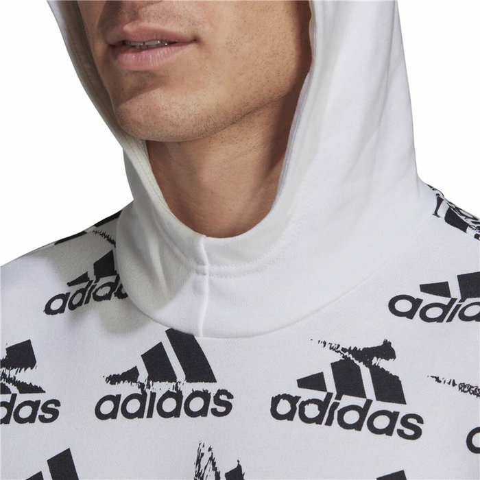 Sweat à capuche homme Adidas Essentials Brandlove Blanc Sweat à capuche homme Adidas Essentials Brandlove Blanc