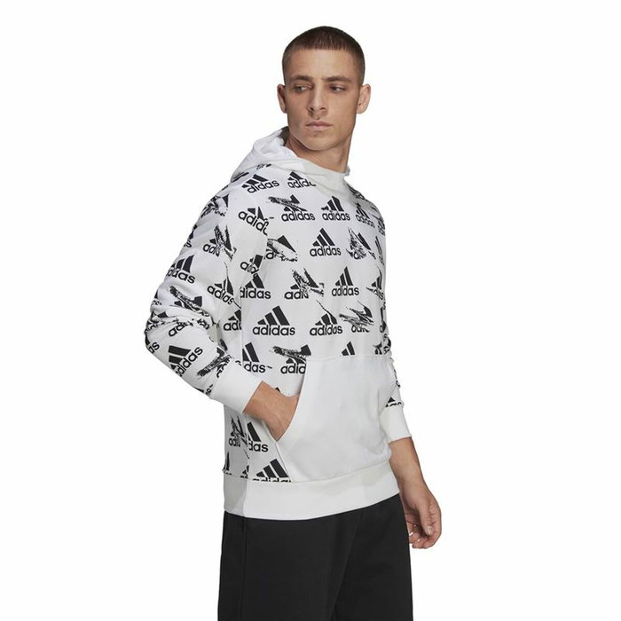 Sweat à capuche homme Adidas Essentials Brandlove Blanc Sweat à capuche homme Adidas Essentials Brandlove Blanc