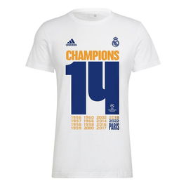 T-shirt à manches courtes homme Real Madrid C.F. Champions 2022 Blanc 43
