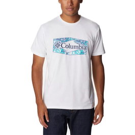 Maillot de Corps de Sport à Manches Coupe Columbia Sun Trek™ Graphic Blanc