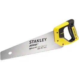Stanley 2-15-281 Scie égoine Jetcut 380 mm - Denture triple biseau trempée, guide de coupe 45°/90°, pour bois de moyenne section