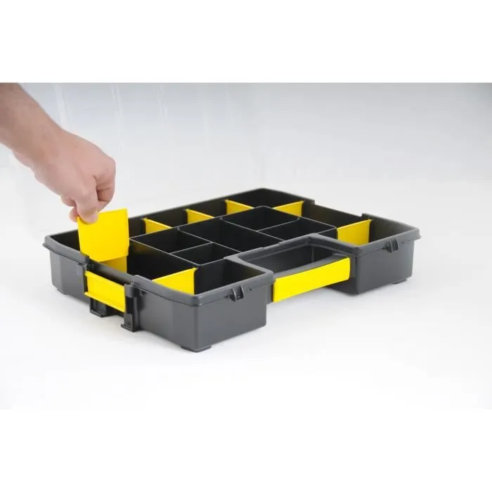 Stanley 1-97-483 Sortmaster Junior - Organisateur à intercalaires mobiles - 14 compartiments - 375 x 300 x 67 mm
