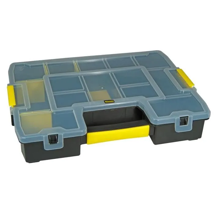 Stanley 1-97-483 Sortmaster Junior - Organisateur à intercalaires mobiles - 14 compartiments - 375 x 300 x 67 mm
