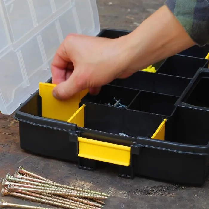 Stanley 1-97-483 Sortmaster Junior - Organisateur à intercalaires mobiles - 14 compartiments - 375 x 300 x 67 mm