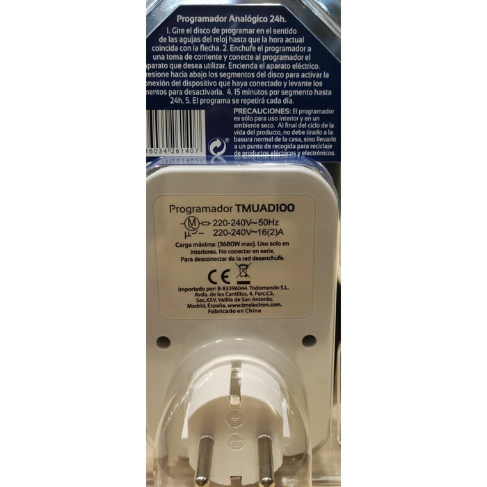 Prise avec programmateur analogique TM Electron TMUAD100