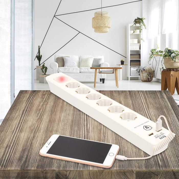 Multiprise 6 Prises avec Interrupteur TM Electron TMUAD306 Multiprise 6 Prises avec Interrupteur TM Electron TMUAD306