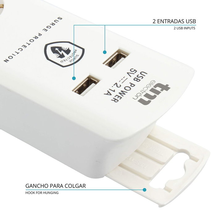 Multiprise 6 Prises avec Interrupteur TM Electron TMUAD306 Multiprise 6 Prises avec Interrupteur TM Electron TMUAD306