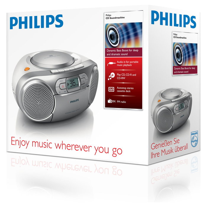 Philips AZ127/12 CD Soundmachine avec Dynamic Bass Boost