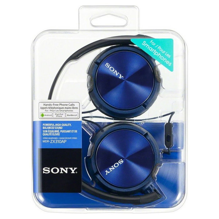 Casque audio Sony MDR-ZX310AP Bleu Bleu foncé Casque audio Sony MDR-ZX310AP Bleu Bleu foncé