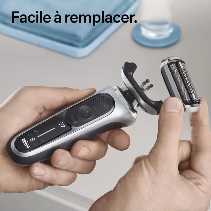 Braun 73S KP - Cassette de tête de rasoir pour Series 7 (73S) - Argent - Tête de rechange originale pour rasoir électrique Braun Series 7 nouvelle génération
