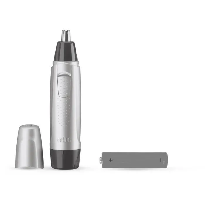 Braun EN10 - Tondeuse pour oreilles et nez sans fil, autonomie 60 min, lame circulaire précise, lavable, gris