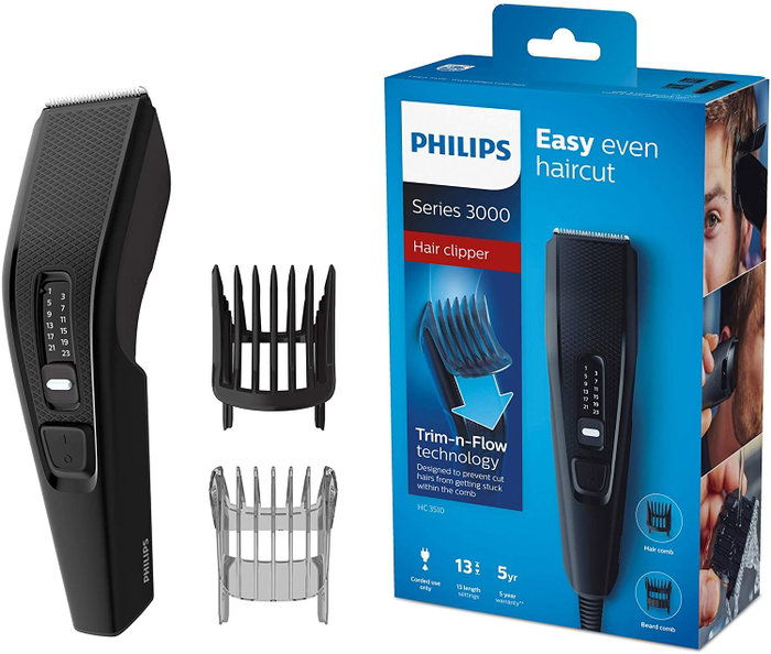 Philips Hairclipper Series 3000 HC3510/15 Tondeuse Cheveux et Barbe DualCut 13 positions 0.5-23mm Noir