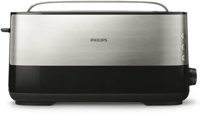 Philips HD2692/90 - Grille-pain 1 Fente Extra-Large Inox (950W) - 8 Niveaux de Dorure et Accessoire Réchauffe-Viennoiseries