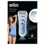 Braun Silk-épil 5-160 - Rasoir électrique 3 en 1 pour femme - Sans fil - Wet & Dry - Bleu - Avec tête arrondie, grille flottante et accessoire exfoliant