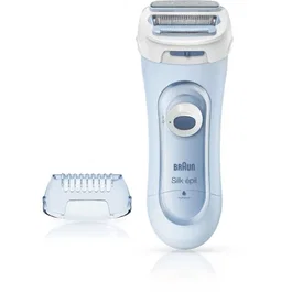 Braun Silk-épil 5-160 - Rasoir électrique 3 en 1 pour femme - Sans fil - Wet & Dry - Bleu - Avec tête arrondie, grille flottante et accessoire exfoliant